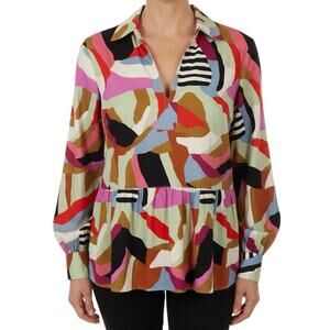 Tuckernuck Crosby by Mollie Burch Medium Wearable Art Blouse Shirt Top Formal